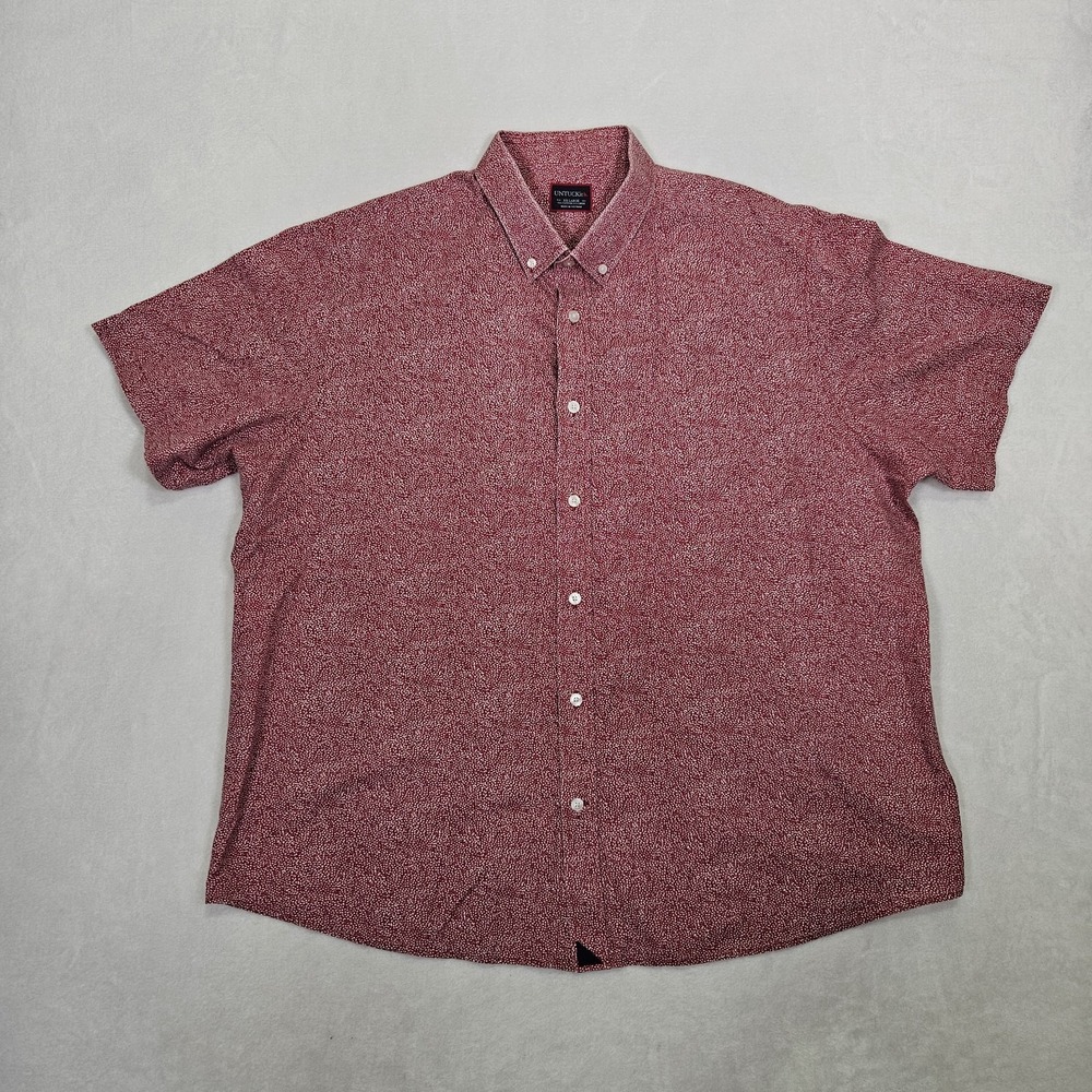 UNTUCKit Argadens Shirt Mens 2XL Reg Red Spotted Linen‎ Blend Button Down